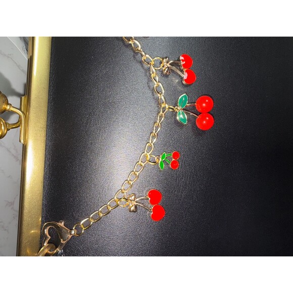 Red Cherry purse Charm Novelty Chain Strap - Picture 5 of 8